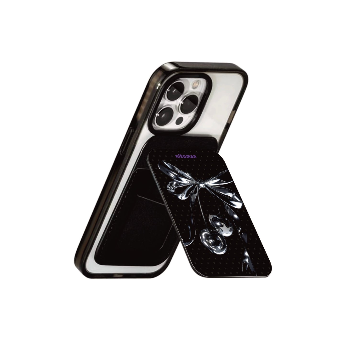 Phone case with bow design on a white background