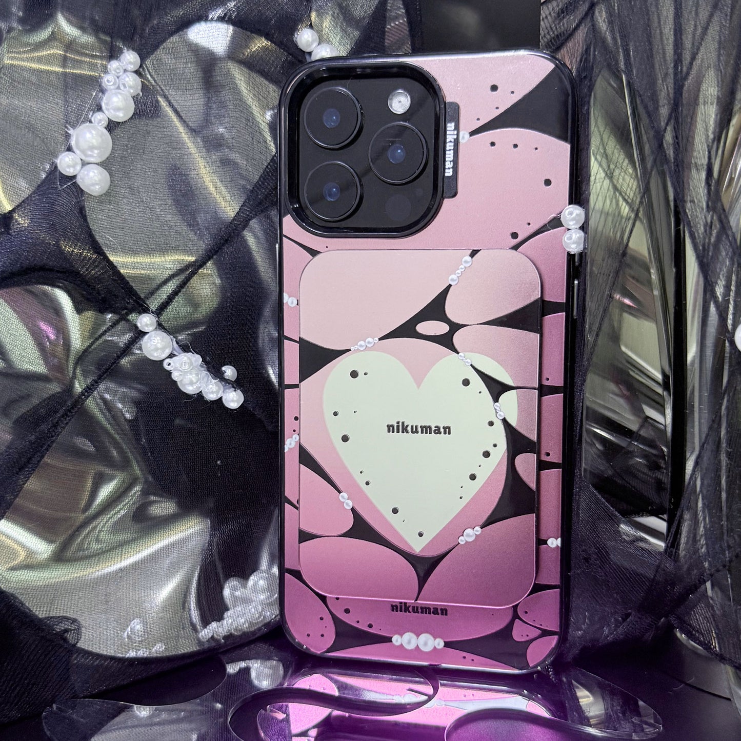 Pink Symbiote Snap Mirror MagSafe Cardholder Stand