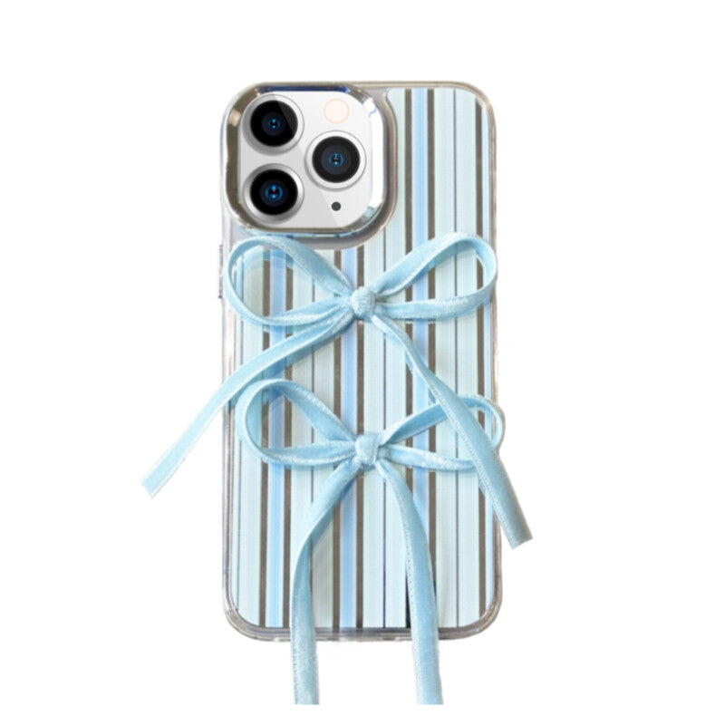 Ribbon Bow iPhone Case · Mother-of-Pearl Lace Blue Ribbon