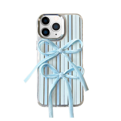 Ribbon Bow iPhone Case · Mother-of-Pearl Lace Blue Ribbon