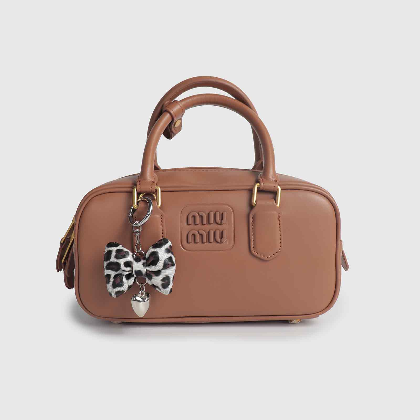 Leopard Print Bow Bag Charm