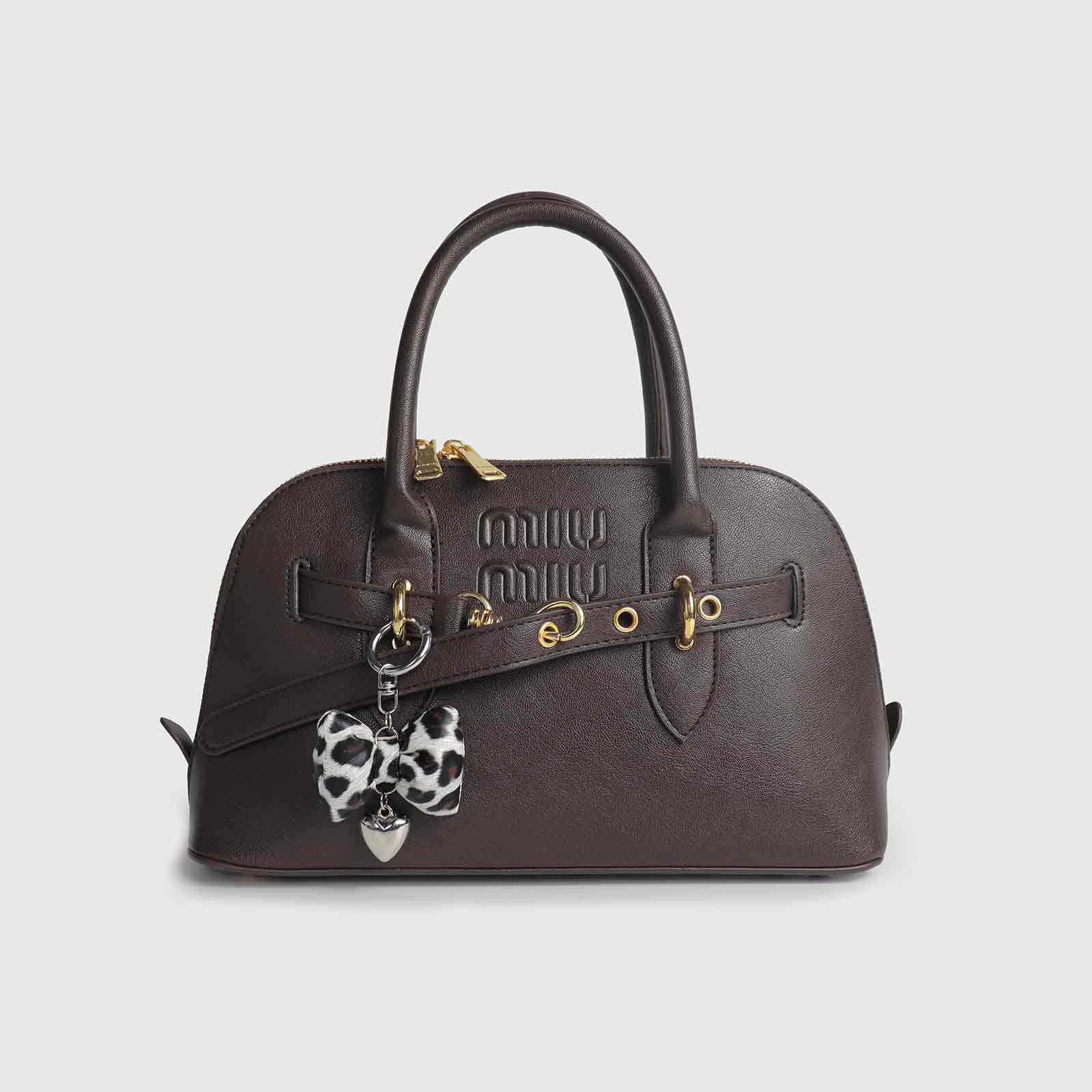 Leopard Print Bow Bag Charm