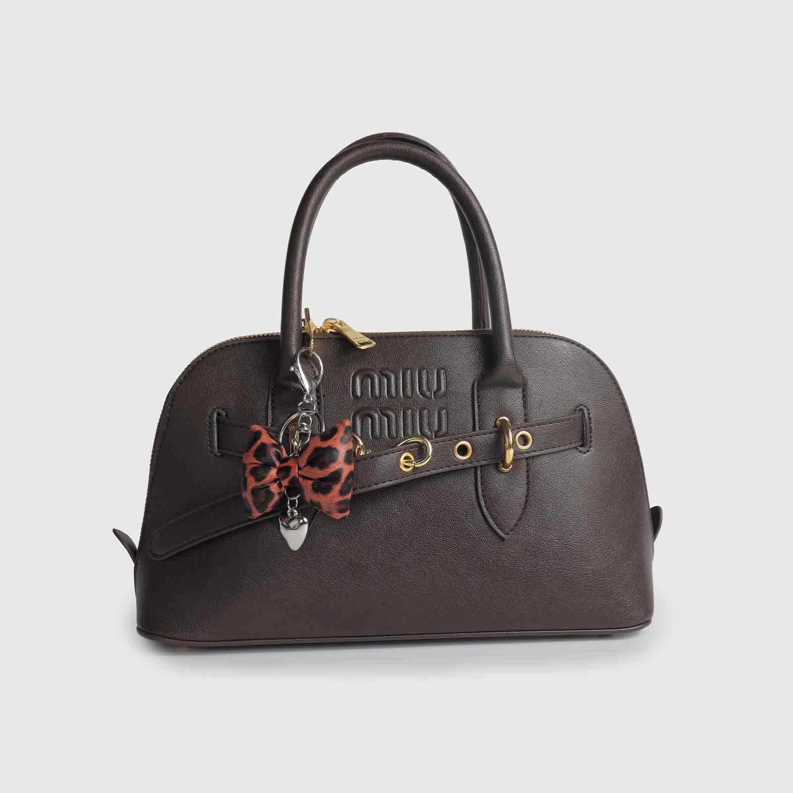 Leopard Print Bow Bag Charm