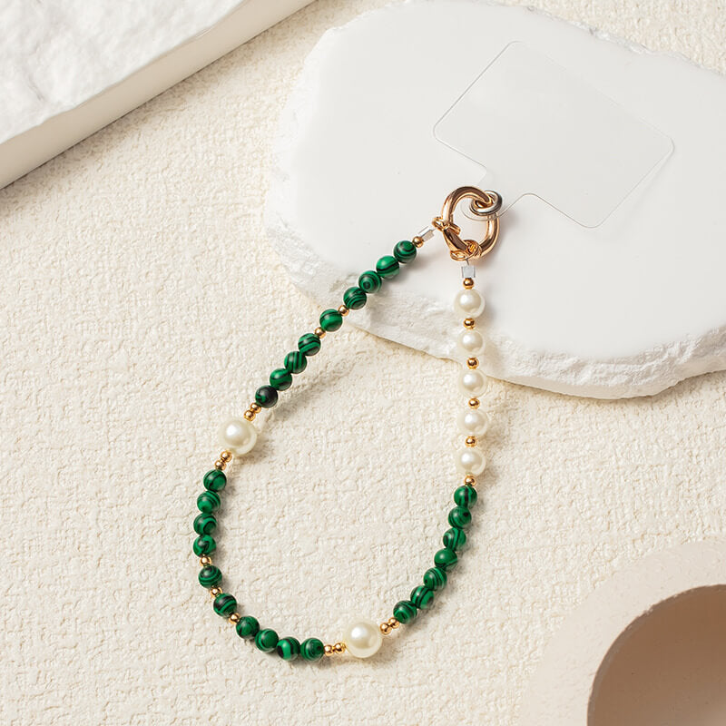Verdant Pearl Beaded Bag Chain Extender & Charm — Elegant Versatile Accessory