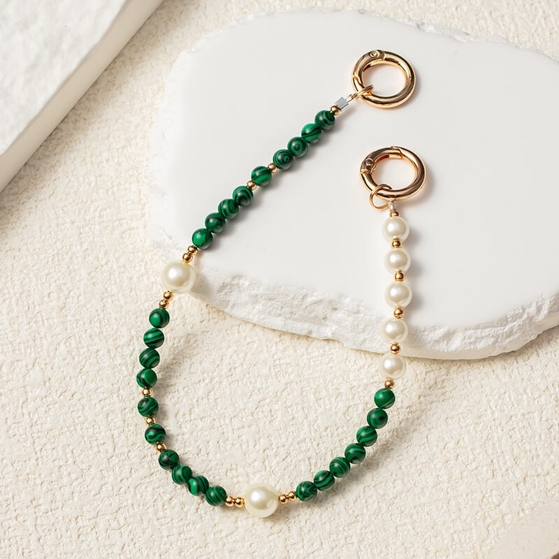 Verdant Pearl Beaded Bag Chain Extender & Charm — Elegant Versatile Accessory