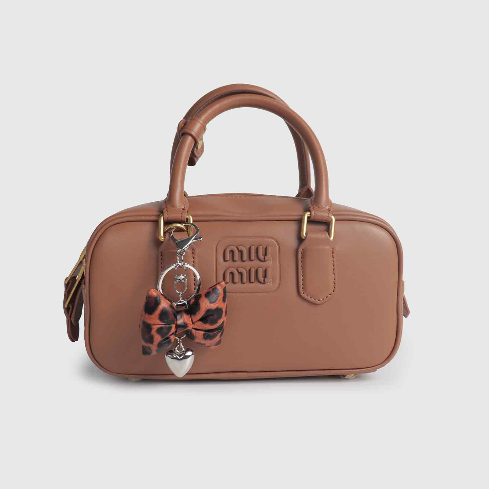 Leopard Print Bow Bag Charm