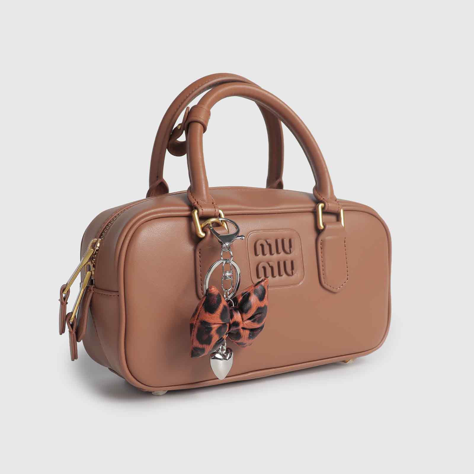 Leopard Print Bow Bag Charm