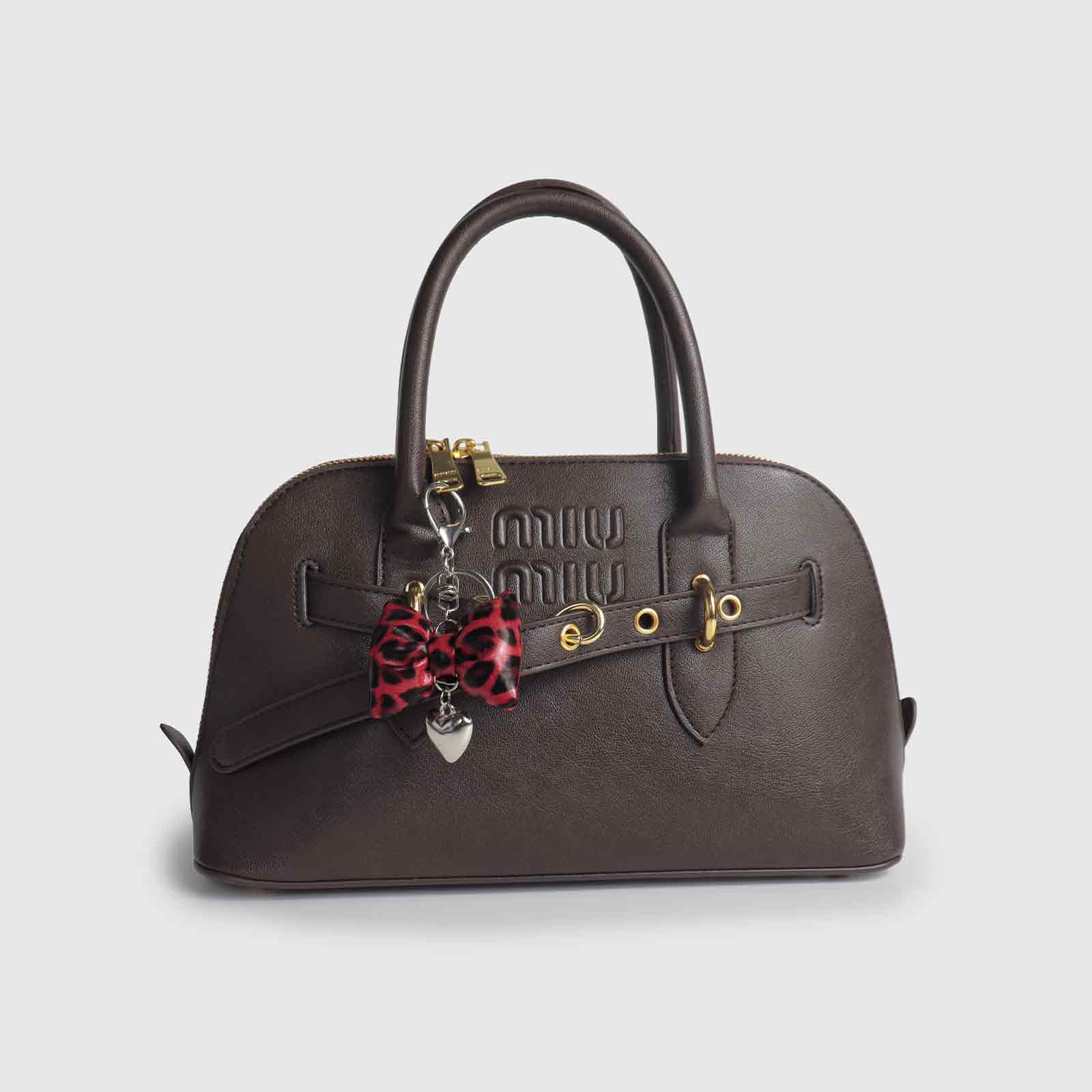 Leopard Print Bow Bag Charm