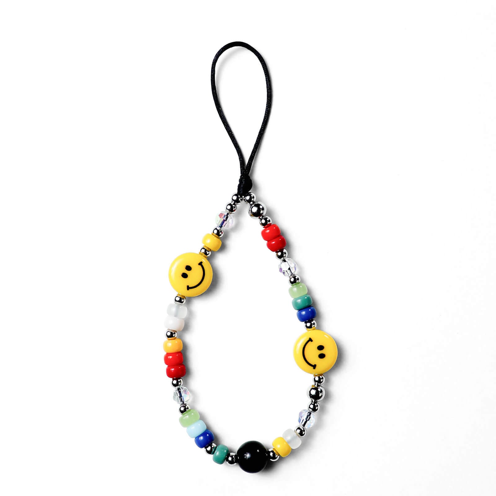 Smiley Rainbow Beaded Phone Chain & Multi-Functional Bag Charm — Stylish Creative Accessory