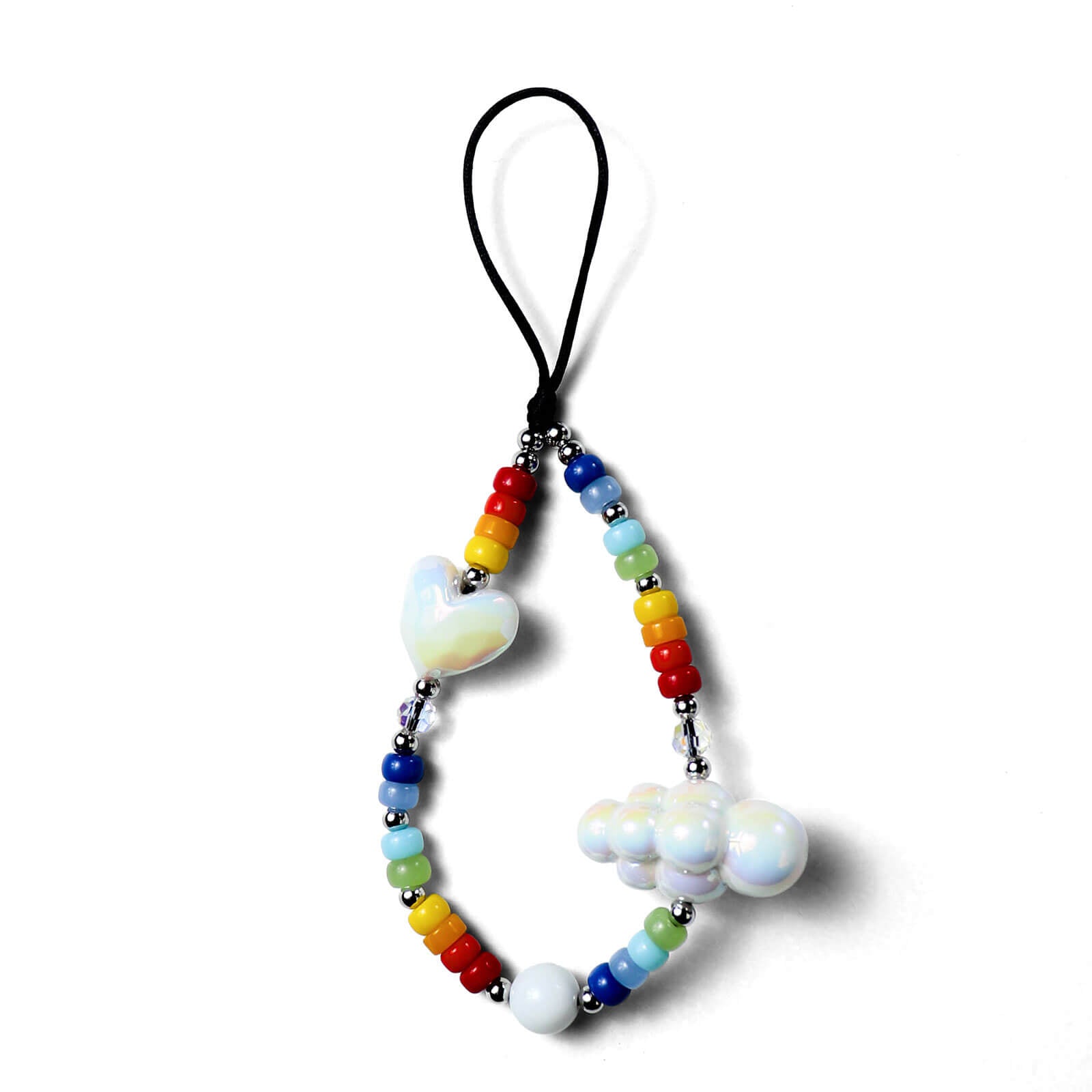 Holographic Cloud & Heart Colorful Beaded Phone Chain & Multi-Functional Bag Charm — Cute Fashion Accessory
