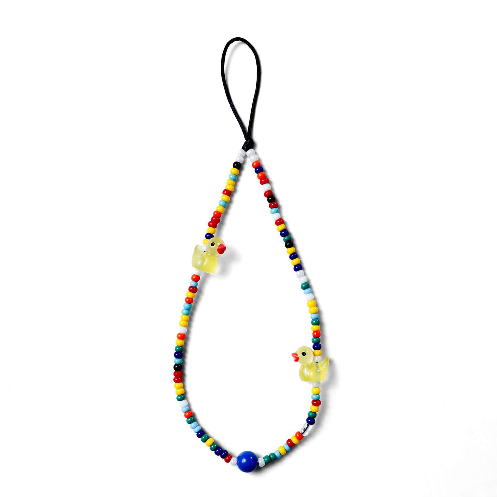 Colorful Beaded Bubble Bath Duck Phone Chain & Multi-Functional Bag Charm — Cute Playful Accessory
