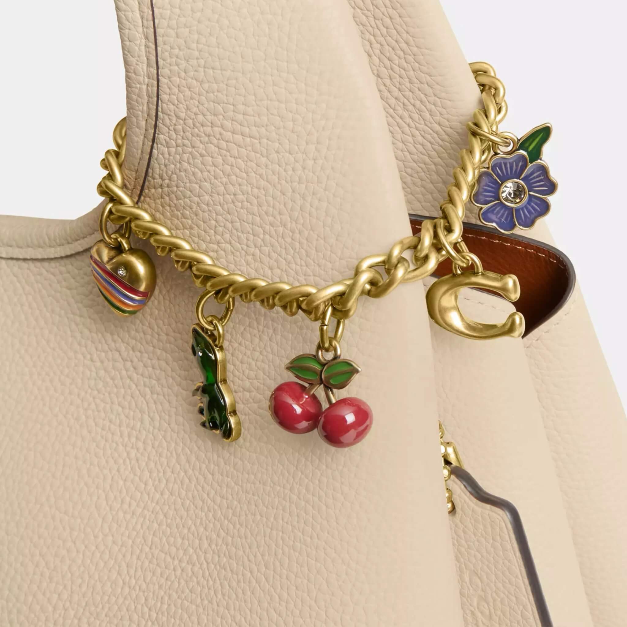 Antique Gold Cherry Bag Chain & Multi-Functional Charm — Luxury Stylish Multi-Functional Accessory