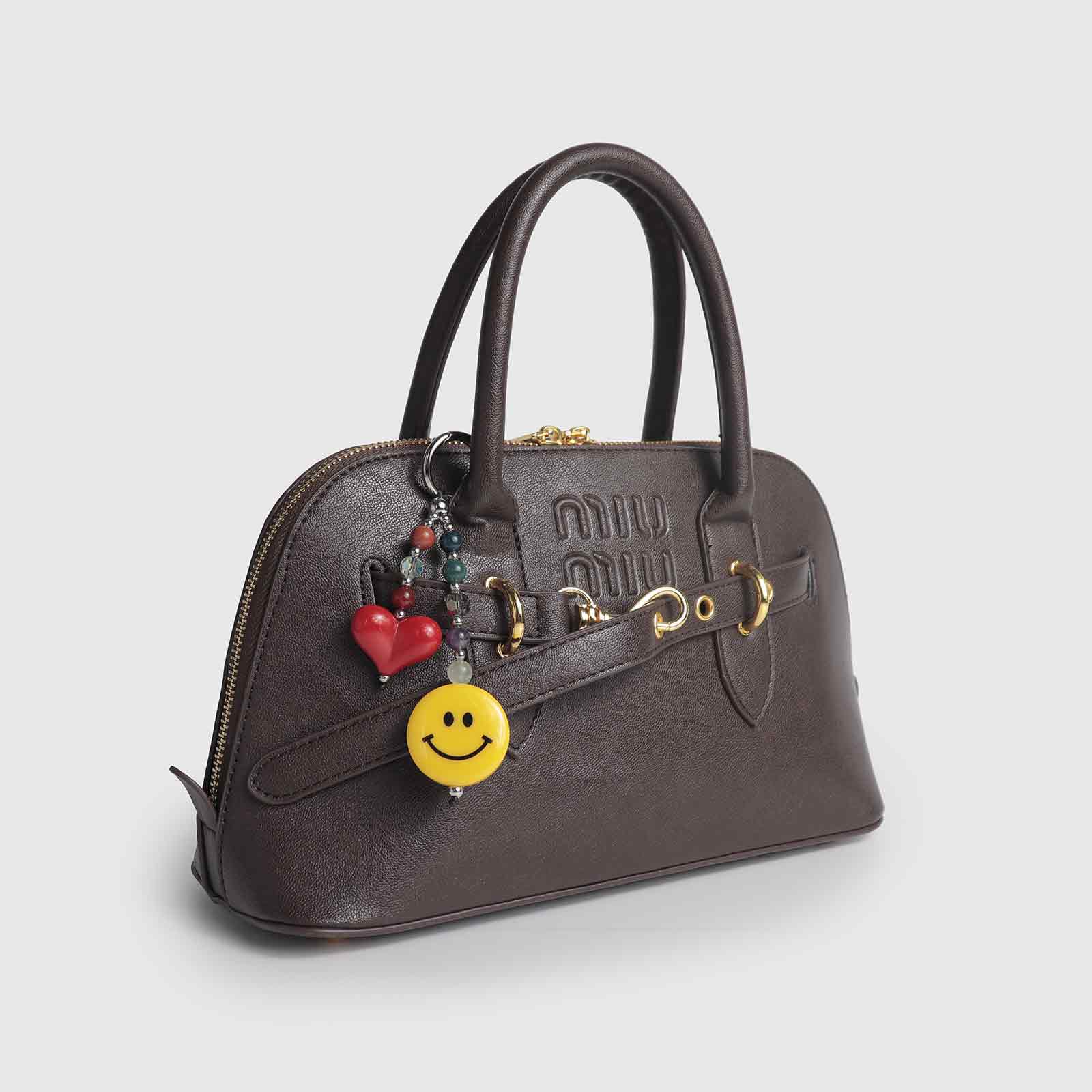 Y2K Retro Color Beaded Smiley Heart Charm