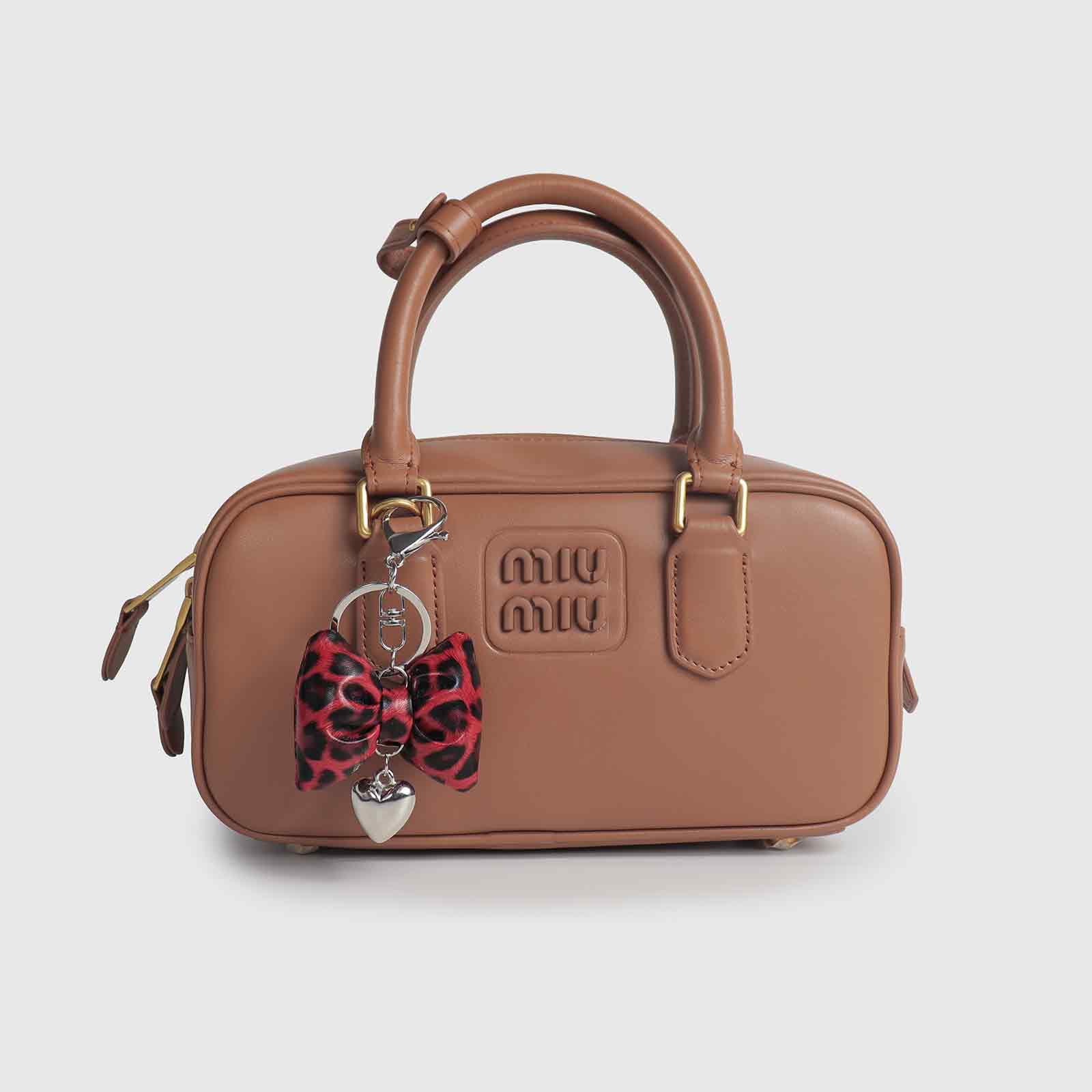 Leopard Print Bow Bag Charm