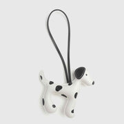 Black & White Dalmatian Leather Long Strap Bag Charm