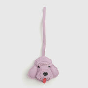 Lavender Poodle Leather Long Strap Bag Charm
