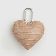 Crocodile-Patterned Heart Leather Charm