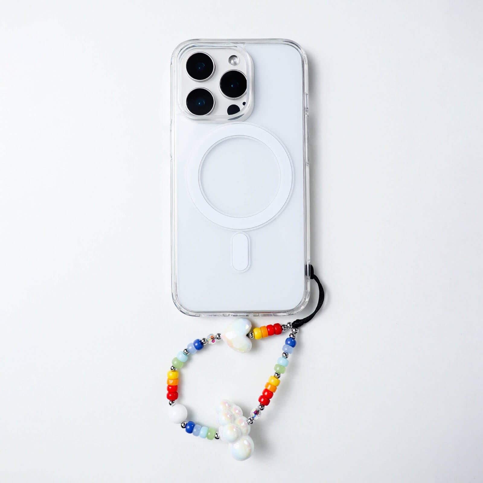 Holographic Cloud & Heart Colorful Beaded Phone Chain & Multi-Functional Bag Charm — Cute Fashion Accessory