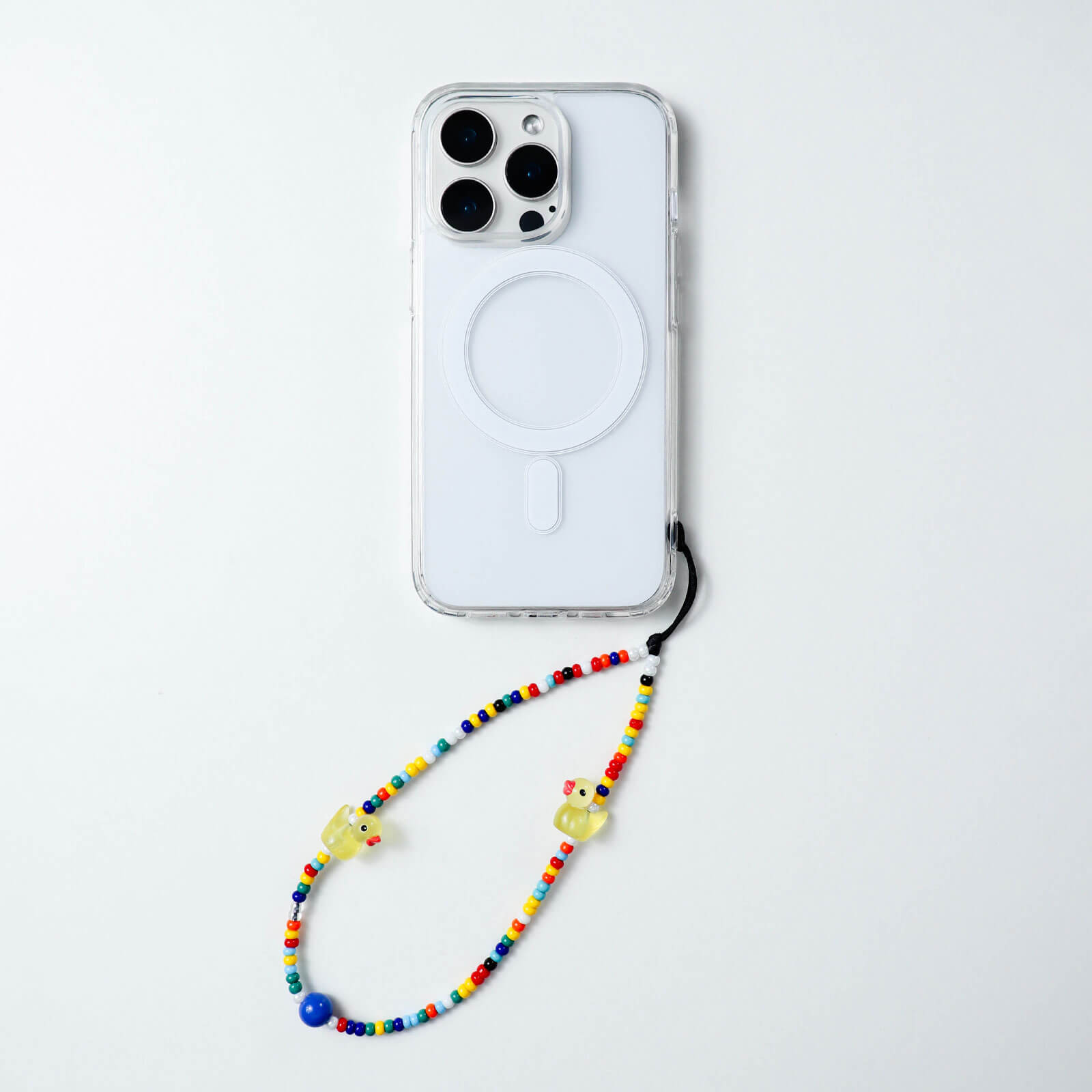 Colorful Beaded Bubble Bath Duck Phone Chain & Multi-Functional Bag Charm — Cute Playful Accessory