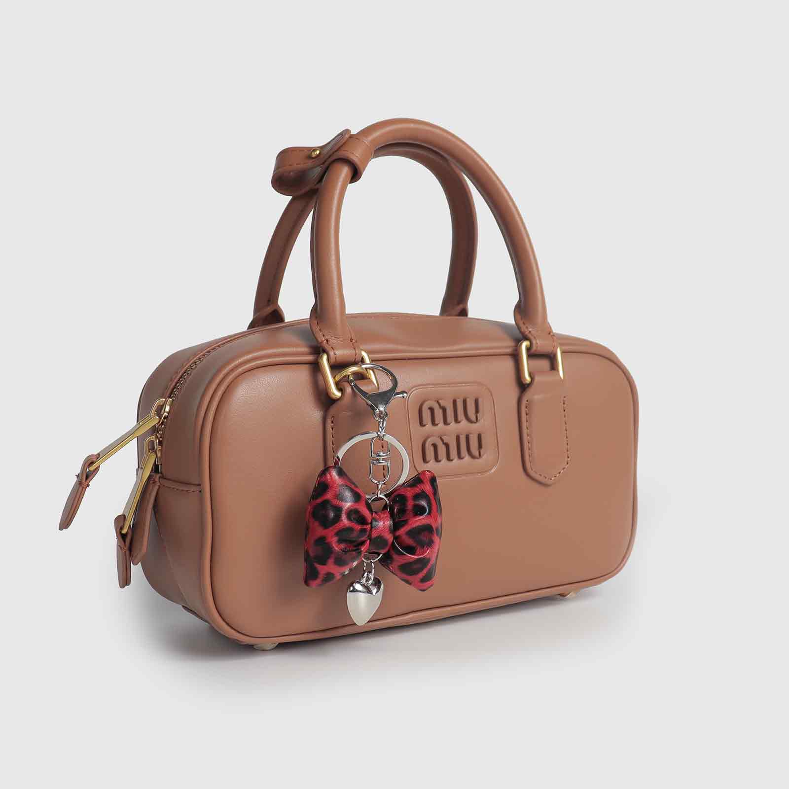 Leopard Print Bow Bag Charm