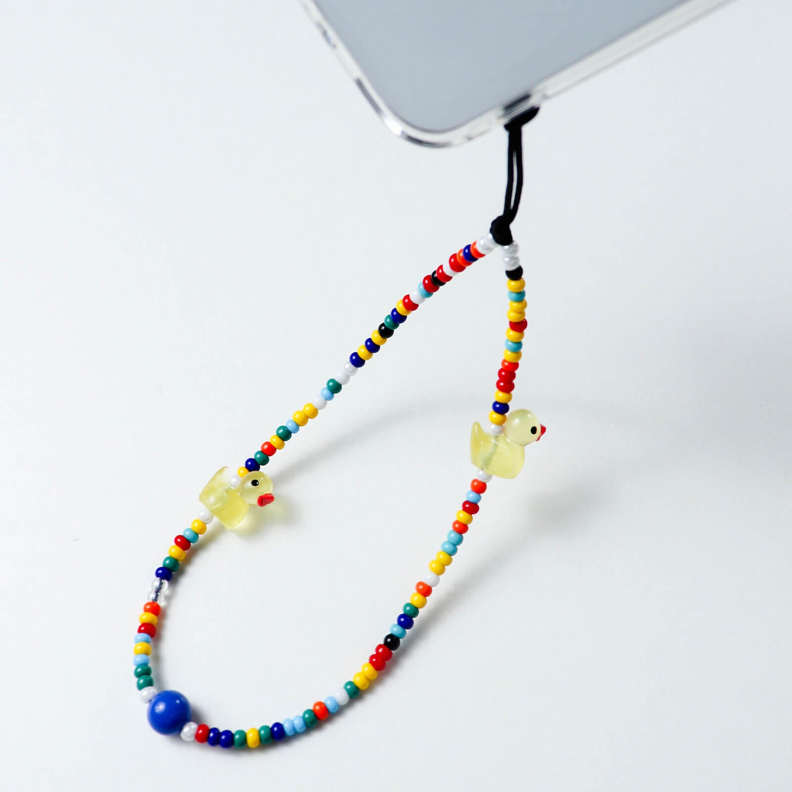 Colorful Beaded Bubble Bath Duck Phone Chain & Multi-Functional Bag Charm — Cute Playful Accessory