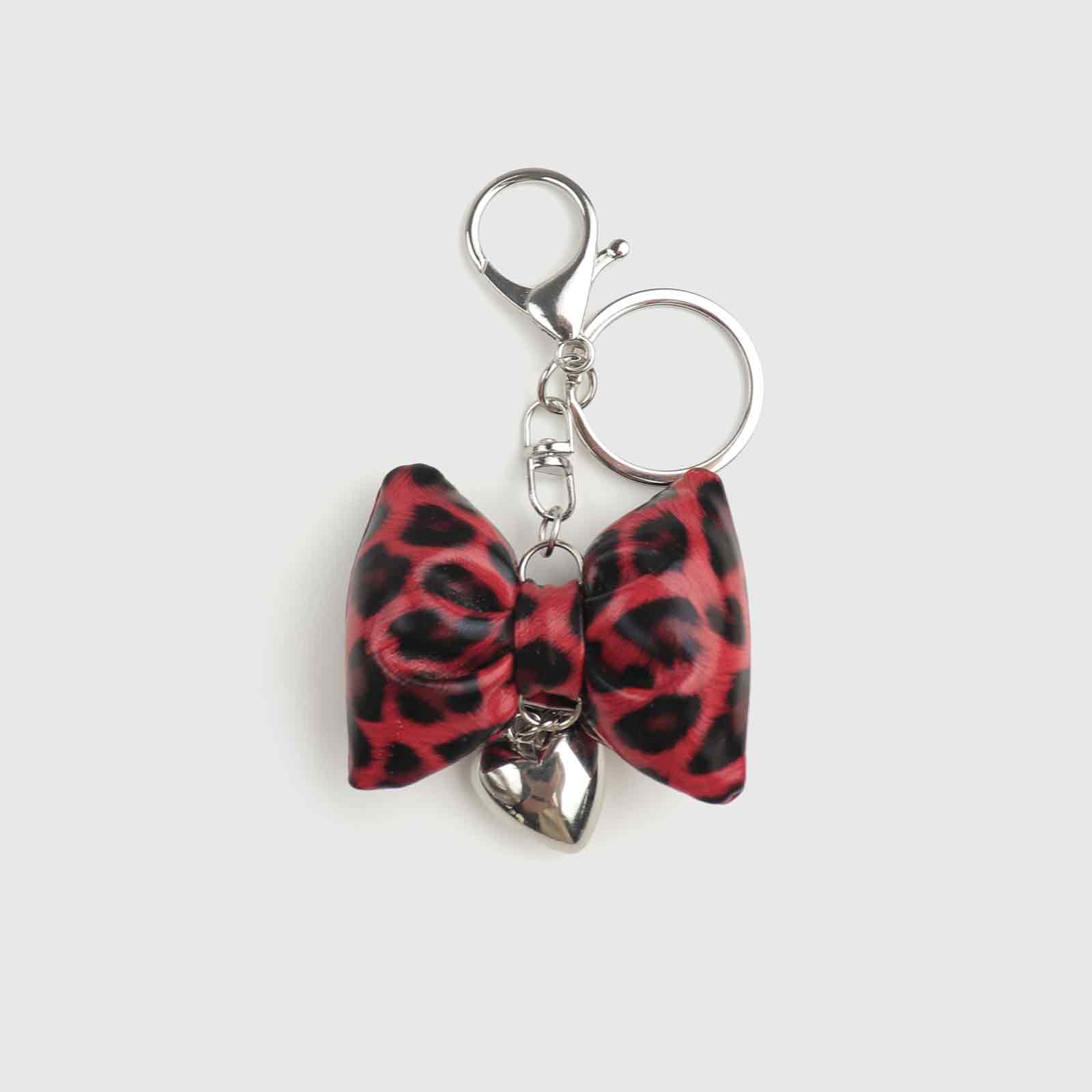 Leopard Print Bow Bag Charm