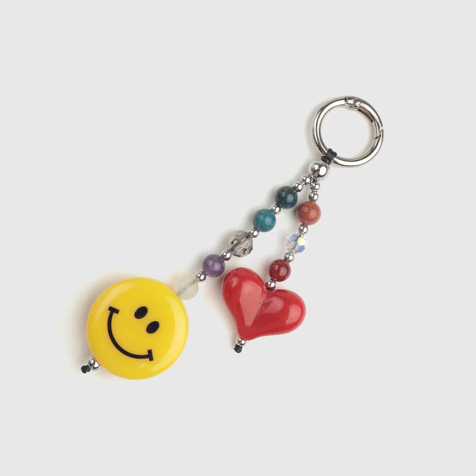 Y2K Retro Color Beaded Smiley Heart Charm