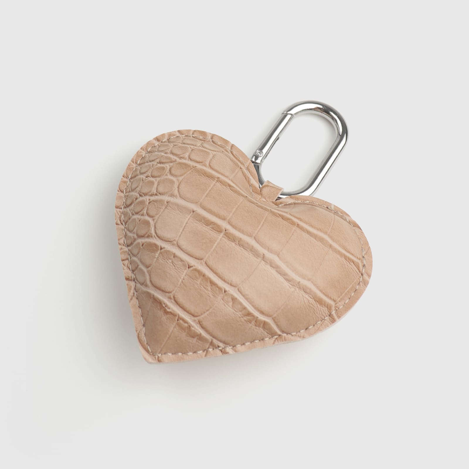 Crocodile-Patterned Heart Leather Charm