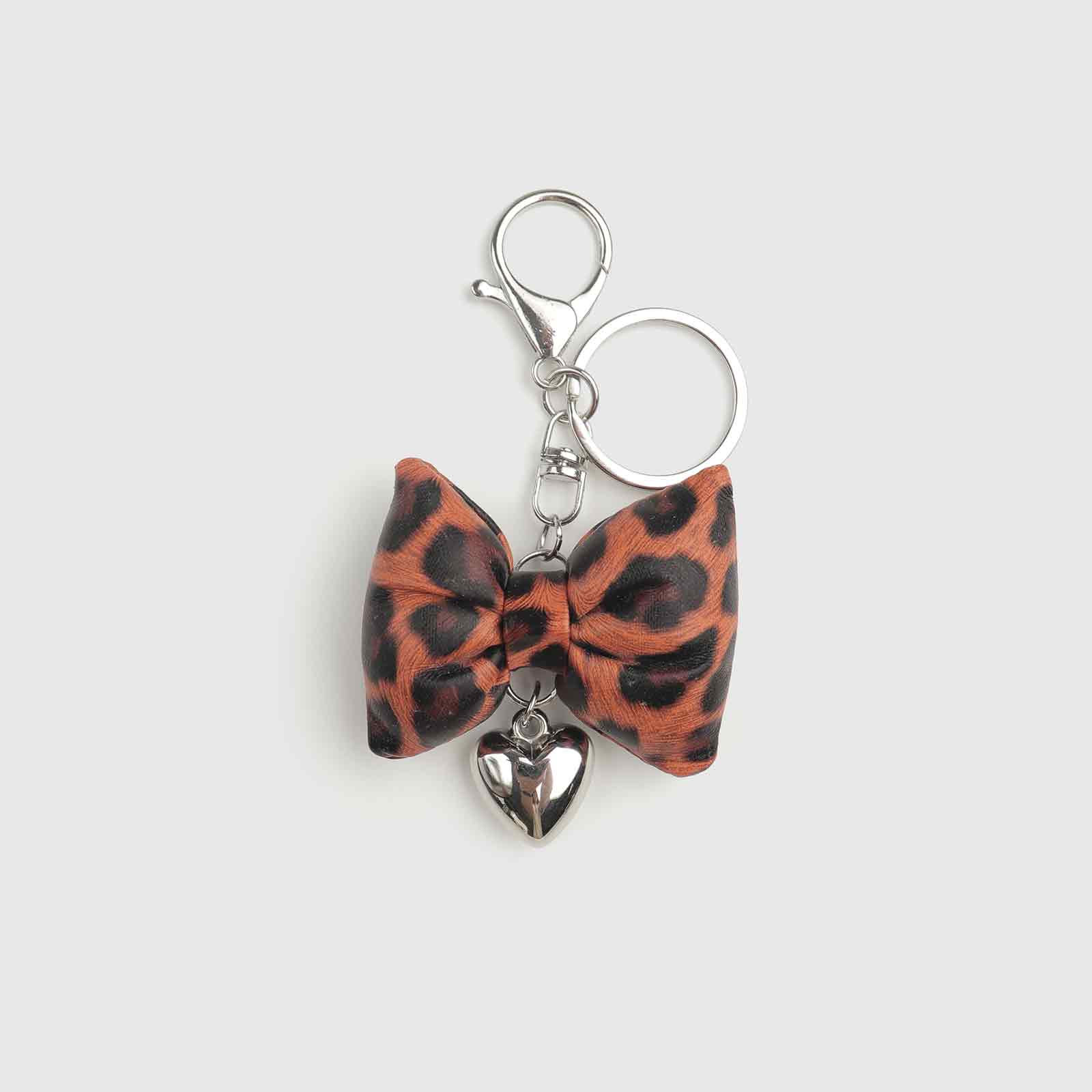 Leopard Print Bow Bag Charm