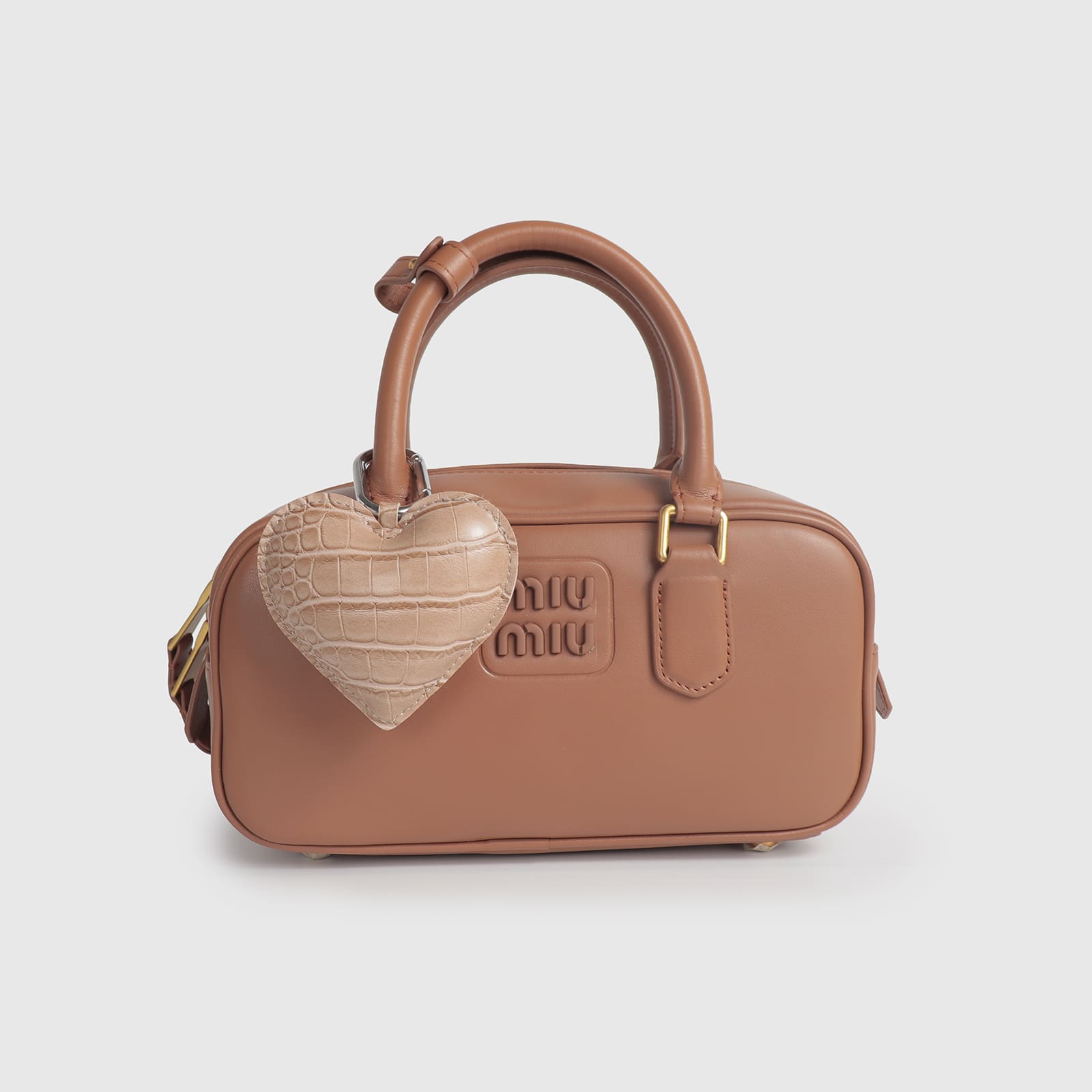 Crocodile-Patterned Heart Leather Charm