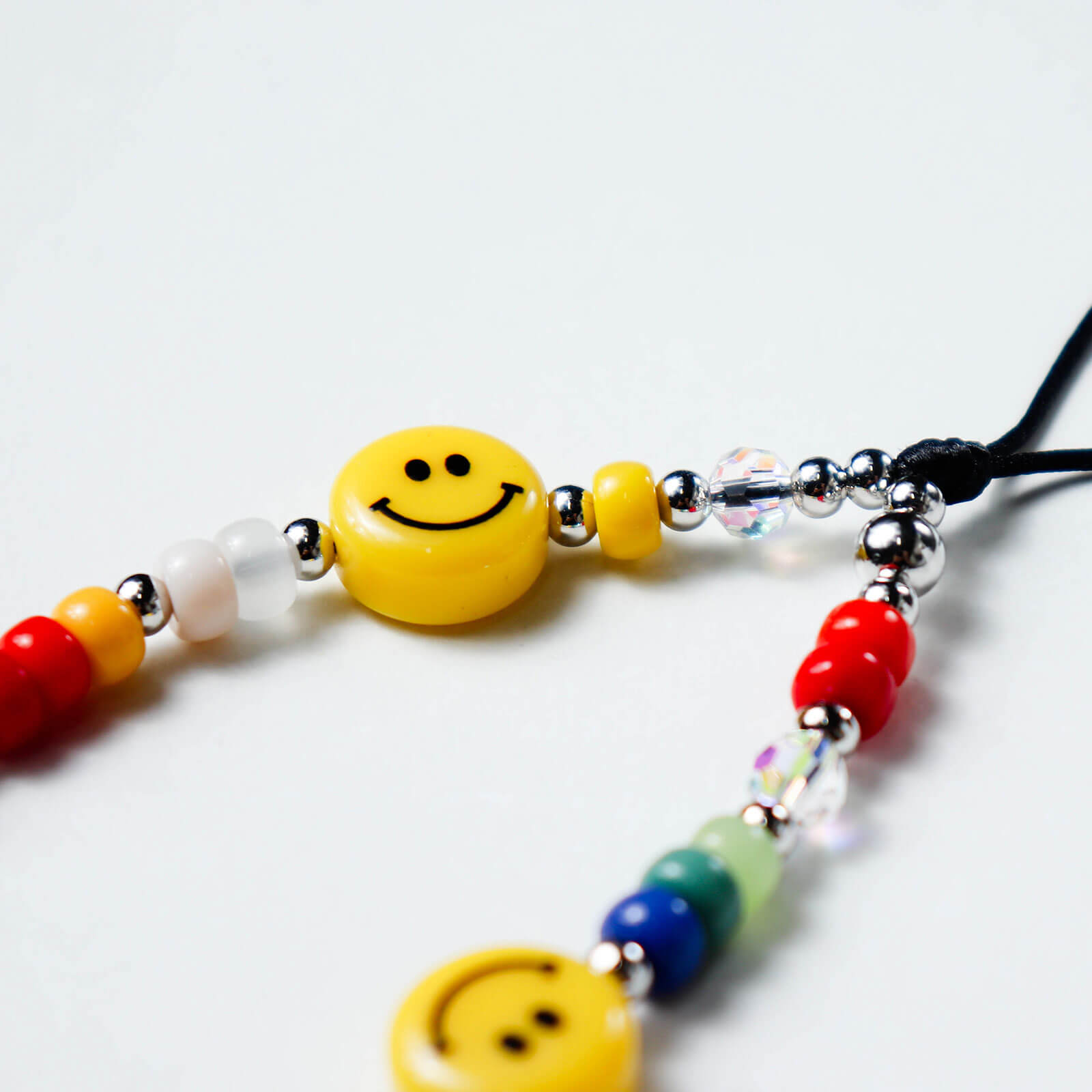 Smiley Rainbow Beaded Phone Chain & Multi-Functional Bag Charm — Stylish Creative Accessory