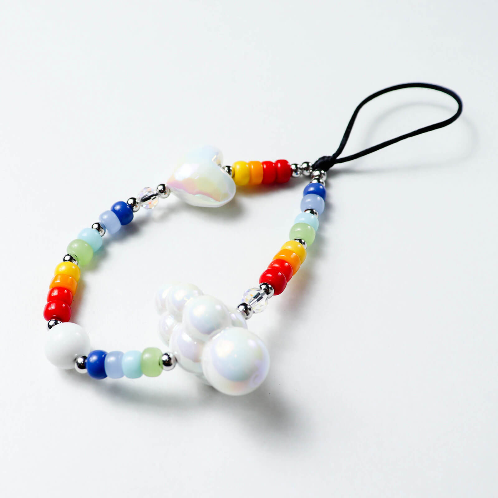 Holographic Cloud & Heart Colorful Beaded Phone Chain & Multi-Functional Bag Charm — Cute Fashion Accessory