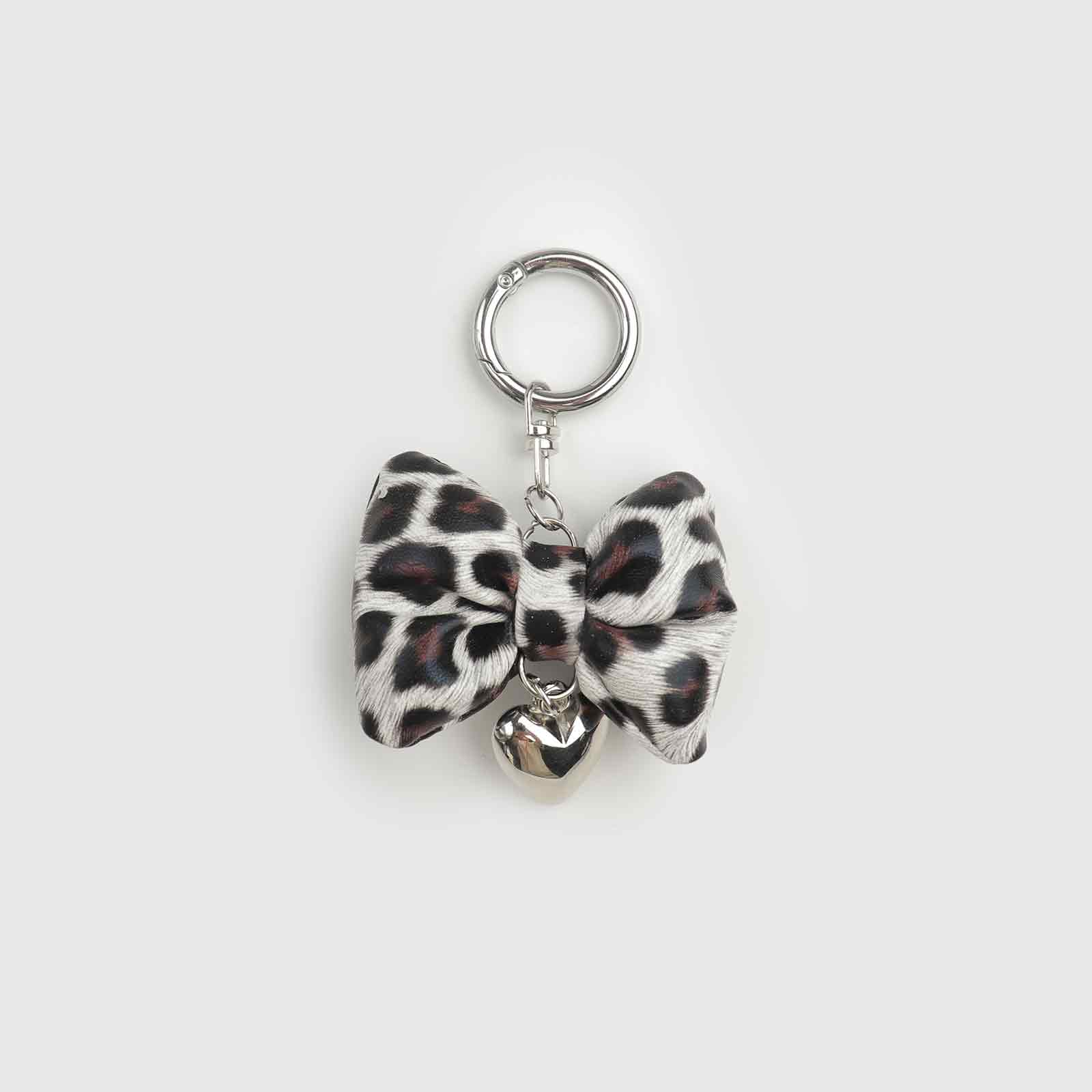 Leopard Print Bow Bag Charm