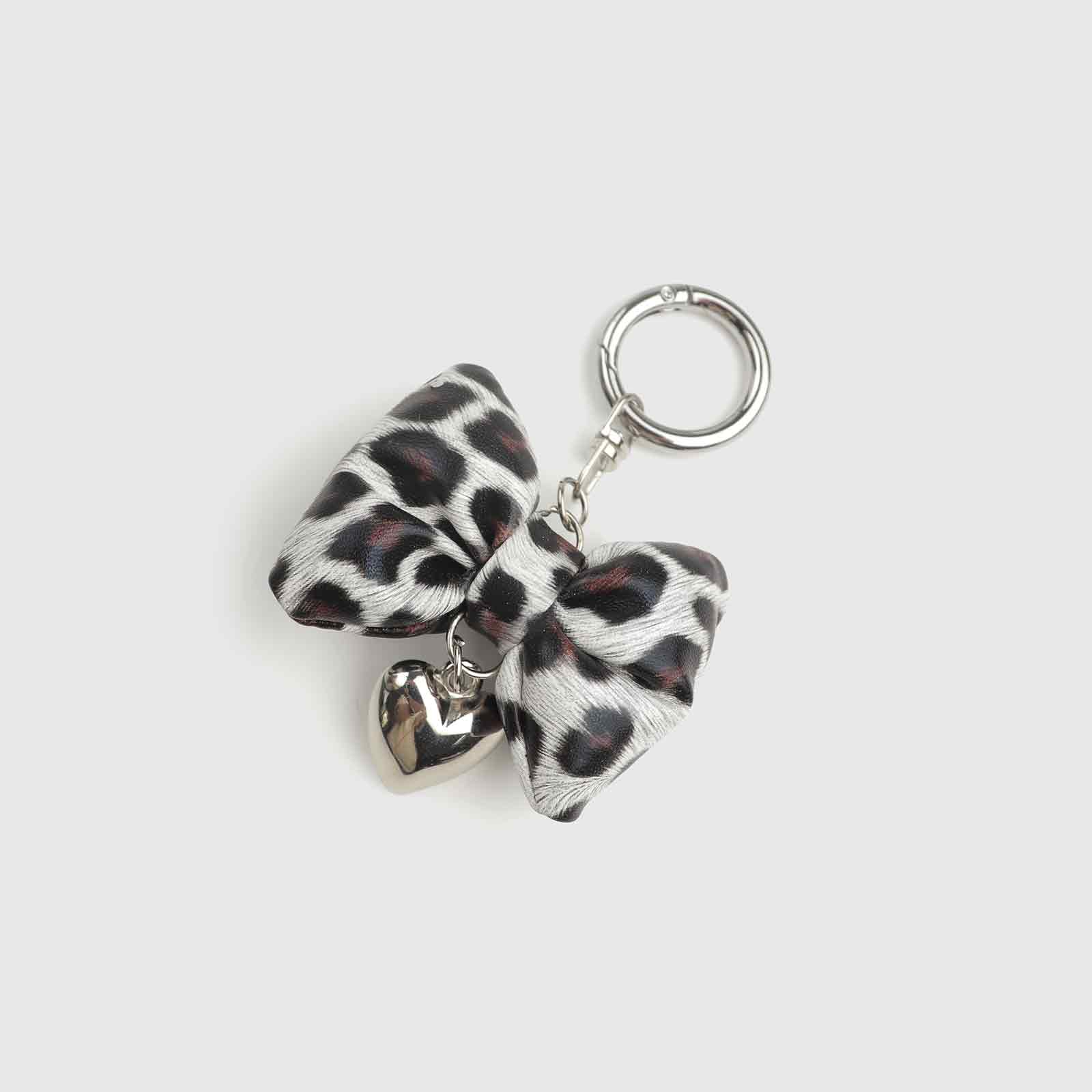 Leopard Print Bow Bag Charm