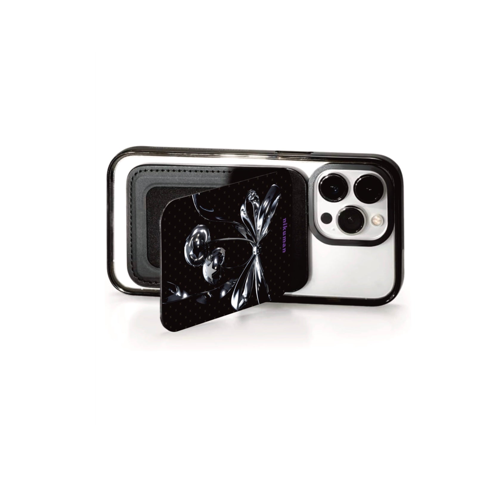 Darkcherry Snap Mirror MagSafe Cardholder Stand