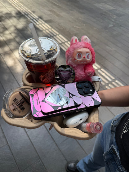 Pink Symbiote Snap Mirror MagSafe Cardholder Stand