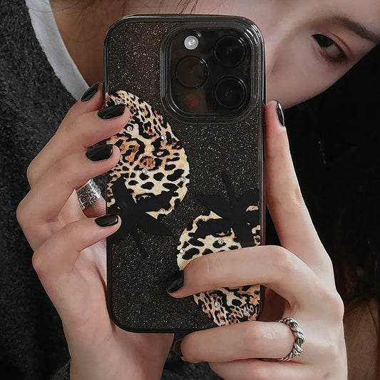 Black Strawberry Glitter Diamond Case for Apple iPhone 13-16 Series